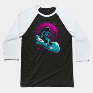 Surfing Astronaut Space Gifts Science Gifts Funny Space Baseball T-Shirt